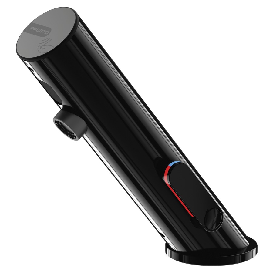 Commande de lavabo PRESTO
LINEA
S 114 mm, goulot fixe
optoélectronique
transformateur AP 230/7 V
mélangeur avec réglage de
température, commande
infrarouge, avec tuyau de
raccordement, avec robinets
d'arrêt, système de sécurité
(S)
