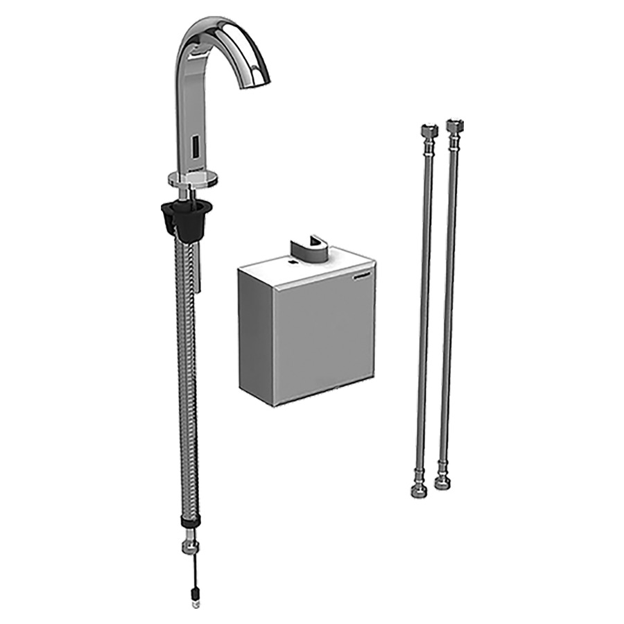 Commande de lavabo PIAVE
S 128 mm, goulot fixe
avec module fonctionnel
apparent, sans mitigeur
détecteur infrarouge, commande
électronique, unité de
fonctionnement, alimentation à
pile 3 V, antivandalisme
tuyaux de raccordement
matériel de fixation