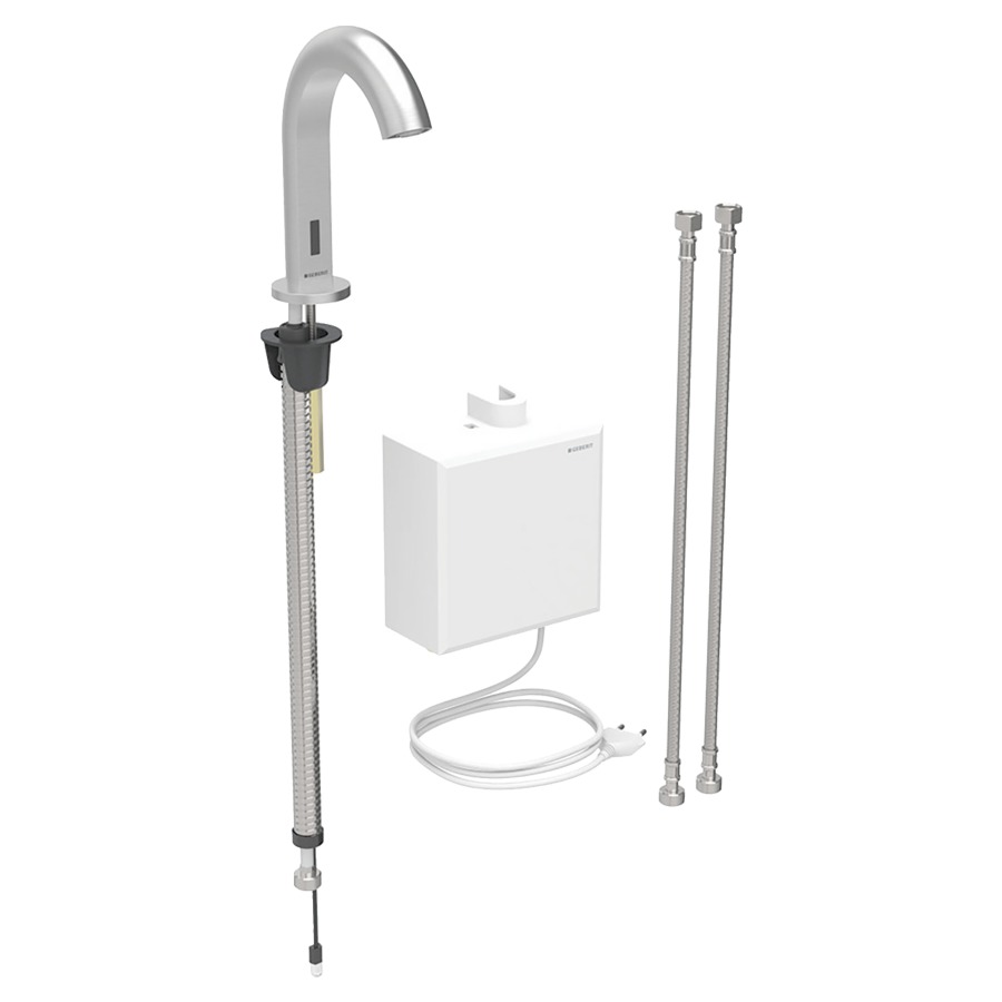 Commande de lavabo PIAVE
S 128 mm, goulot fixe
avec module fonctionnel
apparent, avec mitigeur
détecteur infrarouge, commande
électronique, unité de
fonctionnement, transformateur
110-240 V, antivandalisme
tuyaux de raccordement
matériel de fixation