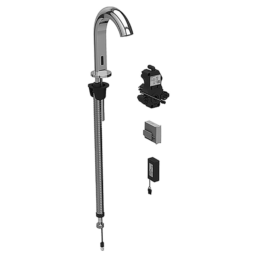 Commande de lavabo PIAVE
S 128 mm, goulot fixe
pour module fonctionnel à
encastrer, sans mitigeur
détecteur infrarouge, commande
électronique, unité de
fonctionnement, alimentation à
pile 3 V, antivandalisme
matériel de fixation