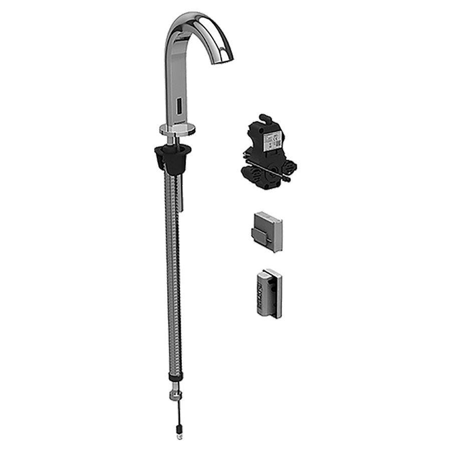 Commande de lavabo PIAVE
S 128 mm, goulot fixe
pour module fonctionnel à
encastrer, sans mitigeur
détecteur infrarouge, commande
électronique, unité de
fonctionnement, fonctionnement
de la génératrice
antivandalisme, matériel de
fixation