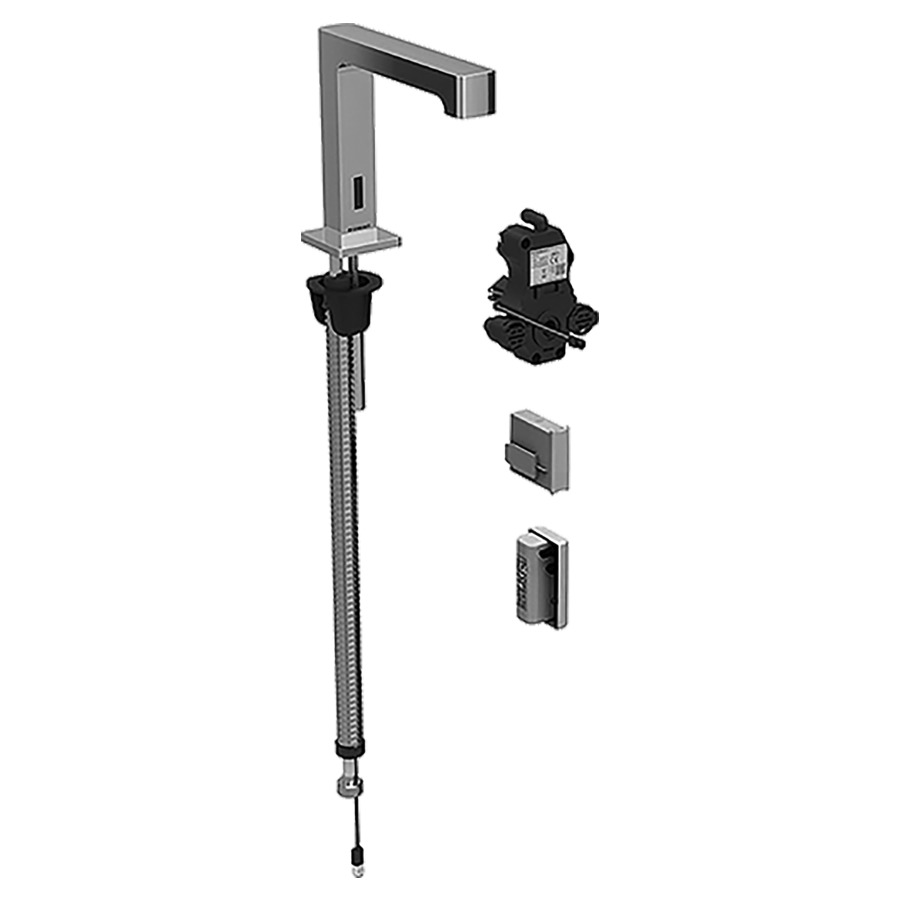 Commande de lavabo BRENTA
S 153 mm, goulot fixe
pour module fonctionnel à
encastrer, sans mitigeur
détecteur infrarouge, commande
électronique, unité de
fonctionnement, fonctionnement
de la génératrice
antivandalisme, matériel de
fixation