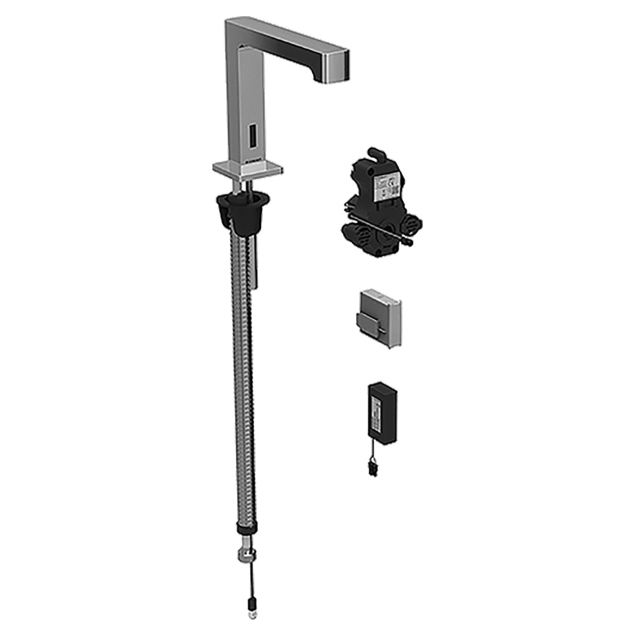 Commande de lavabo BRENTA
S 153 mm, goulot fixe
pour module fonctionnel à
encastrer, avec mitigeur
détecteur infrarouge, commande
électronique, unité de
fonctionnement, alimentation à
pile 3 V, antivandalisme
matériel de fixation