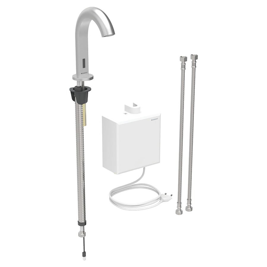 Commande de lavabo PIAVE
S 128 mm, goulot fixe
avec module fonctionnel
apparent, avec mitigeur
thermostatique, détecteur
infrarouge, commande
électronique, unité de
fonctionnement, transformateur
110-240 V, antivandalisme
tuyaux de raccordement
matériel de fixation