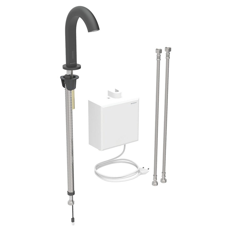 Commande de lavabo PIAVE
S 128 mm, goulot fixe
avec module fonctionnel
apparent, avec mitigeur
thermostatique, détecteur
infrarouge, commande
électronique, unité de
fonctionnement, transformateur
110-240 V, antivandalisme
tuyaux de raccordement
matériel de fixation