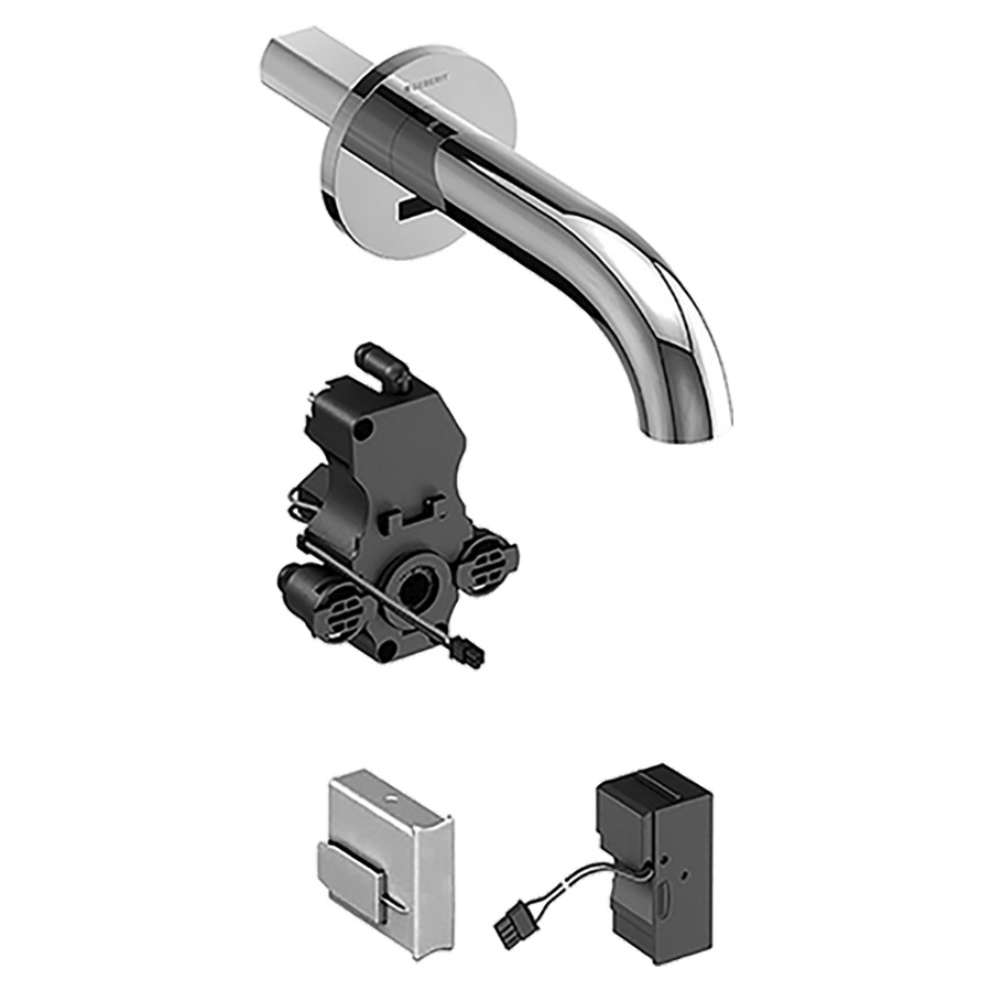 Commande murale PIAVE UP
S 170 mm, goulot fixe
pour module fonctionnel à
encastrer, sans mitigeur
détecteur infrarouge, commande
électronique, unité de
fonctionnement, transformateur
110-240 V, antivandalisme
matériel de fixation