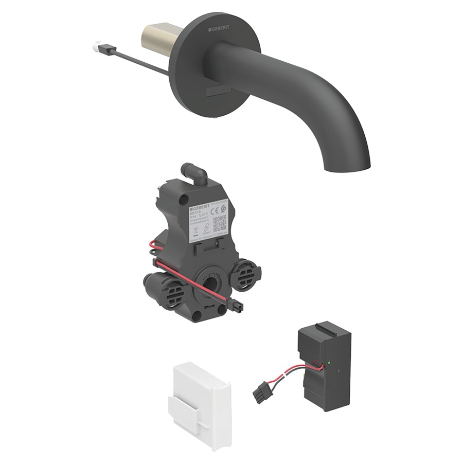 Commande murale PIAVE UP
S 220 mm, goulot fixe
pour module fonctionnel à
encastrer, avec mitigeur
détecteur infrarouge, commande
électronique, unité de
fonctionnement, transformateur
110-240 V, antivandalisme
matériel de fixation