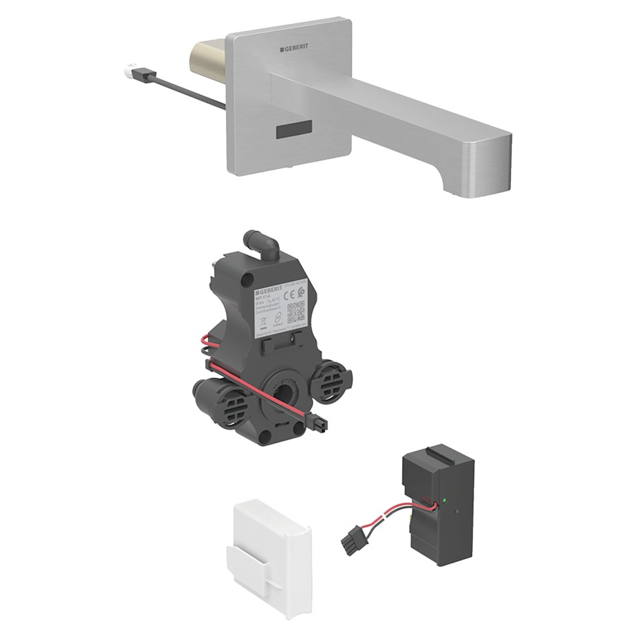Commande murale BRENTA UP
S 220 mm, goulot fixe
pour module fonctionnel à
encastrer, sans mitigeur
détecteur infrarouge, commande
électronique, unité de
fonctionnement, transformateur
110-240 V, antivandalisme
matériel de fixation