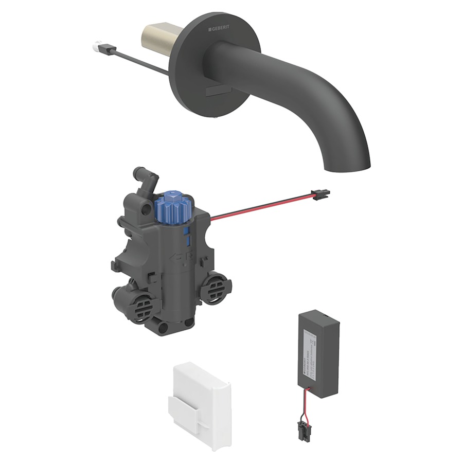 Commande murale PIAVE UP
S 220 mm, goulot fixe
pour module fonctionnel à
encastrer, avec mitigeur
thermostatique, détecteur
infrarouge, commande
électronique, unité de
fonctionnement, alimentation à
pile 3 V, antivandalisme
matériel de fixation