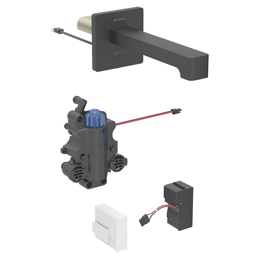 Commande murale BRENTA UP
S 220 mm, goulot fixe
pour module fonctionnel à
encastrer, avec mitigeur
thermostatique, détecteur
infrarouge, commande
électronique, unité de
fonctionnement, transformateur
110-240 V, antivandalisme
matériel de fixation