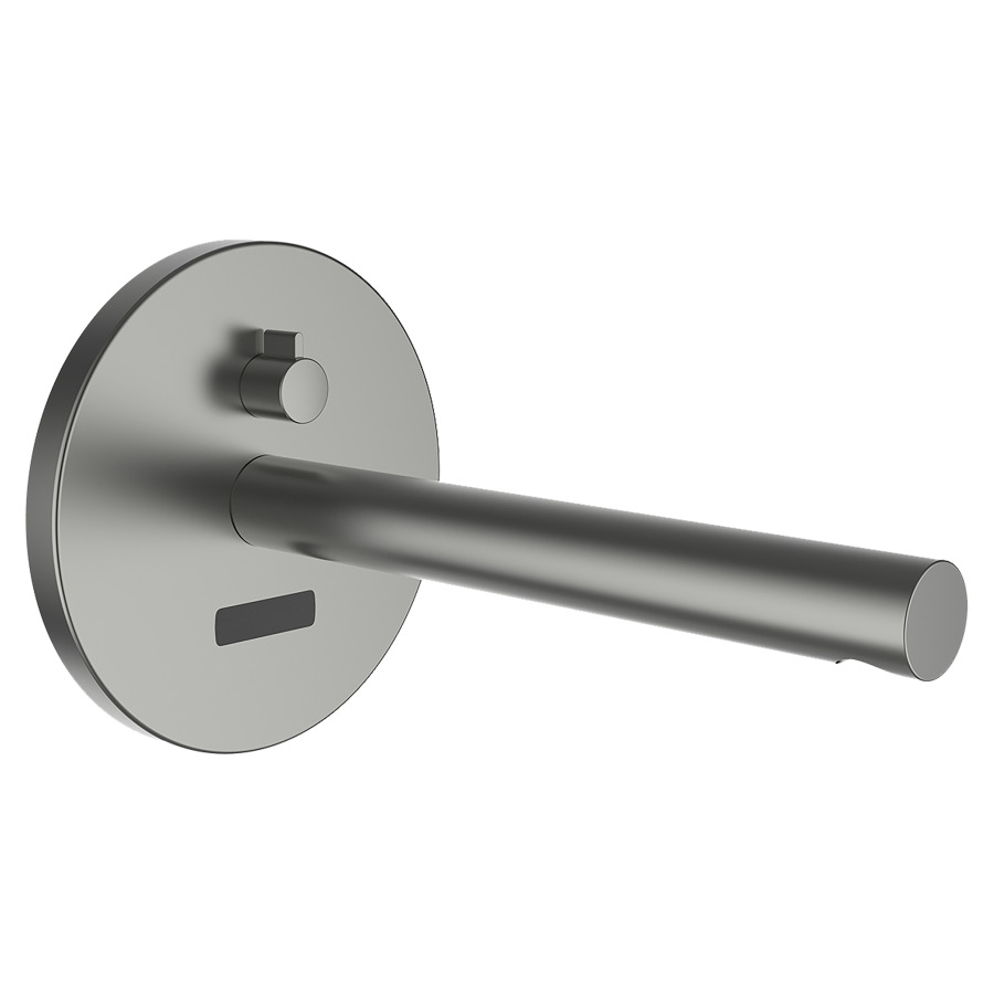 Commande murale TWINTRONIC UP
S 200 mm, goulot fixe
détecteur infrarouge, commande
électronique, alimentation
à pile 6 V, mélangeur pour
eau prémélangée, débit
4,8 l/min, sans corps à
encastrer 711 068-069/079
groupe acoustique I