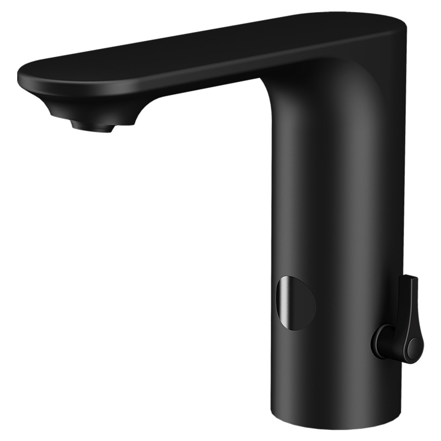 Commande de lavabo NO TOUCH
S 186 mm, goulot fixe
pour l'eau chaude et froide
rinçage hygiénique, coupure de
sécurité, unité d'alimentation
électrique 100-240 V AC
avec robinet d'arrêt et clapet
anti-retour, raccordement tuyau 1/2"
compatible avec l'application
