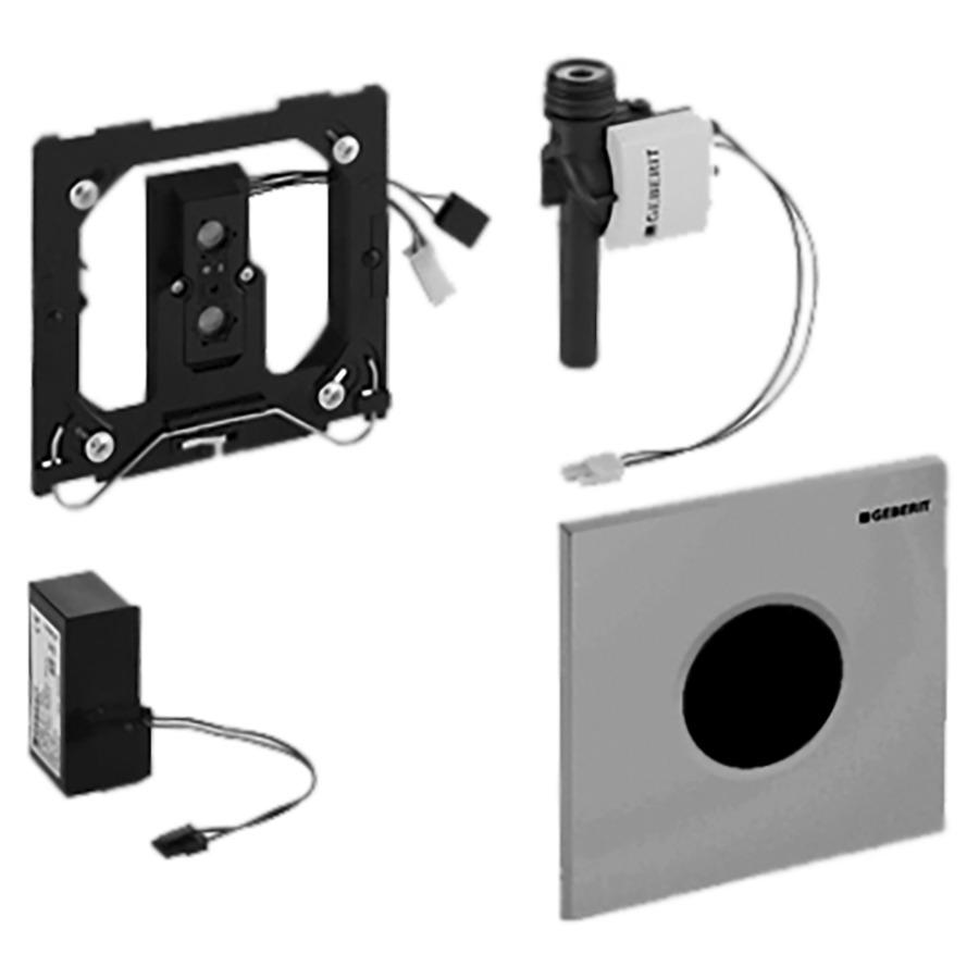Commande d'urinoir  Typ 01 ronde
Zinc moulé sous pression
bloc d'alimentation 240/4.5 V
vanne magnétique, détecteur infrarouge
plaque de recouvrement
sans set de prémontage 814 119/144