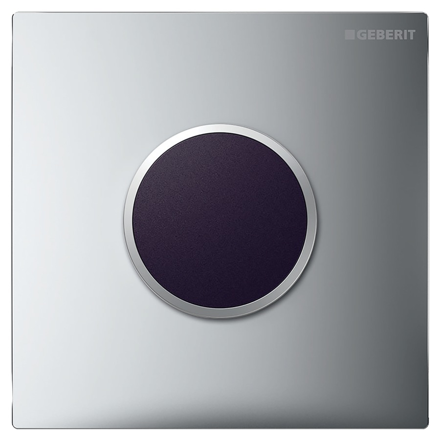 Commande d'urinoir  Typ 10 ronde
bloc d'alimentation 240/4.5 V
vanne magnétique
détecteur infrarouge
plaque de recouvrement 
sans set de prémontage 814 119/144