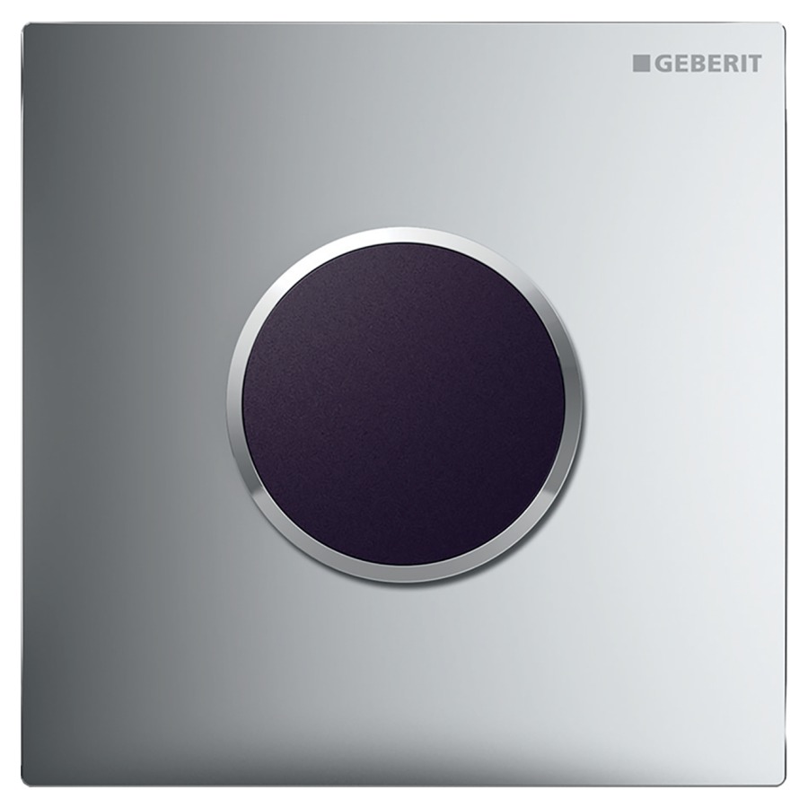 Commande d'urinoir  Typ 10 ronde
bloc d'alimentation 240/4.5 V
vanne magnétique
détecteur infrarouge
plaque de recouvrement 
sans set de prémontage 814 119/144