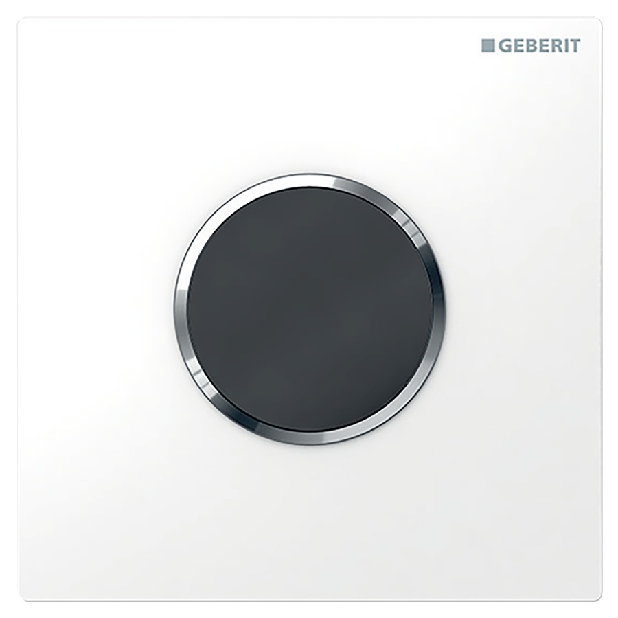 Commande d'urinoir  Typ 10
alimentation à pile 2 x 1,5 V
vanne magnétique
détecteur infrarouge
plaque de recouvrement ronde
sans corps à encastrer 814 119/144
