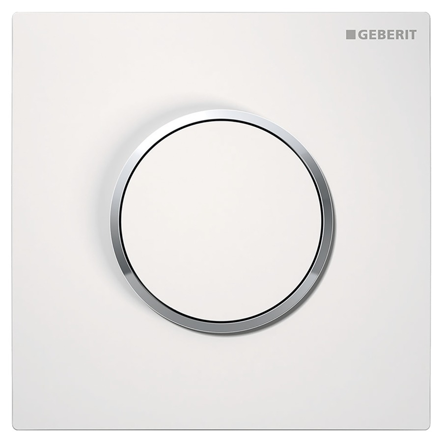 Commande d'urinoir  Typ 10 ronde
pour déclenchement manuel
soupape pneumatique
plaque de déclenchement
sans set de prémontage 814 119/144