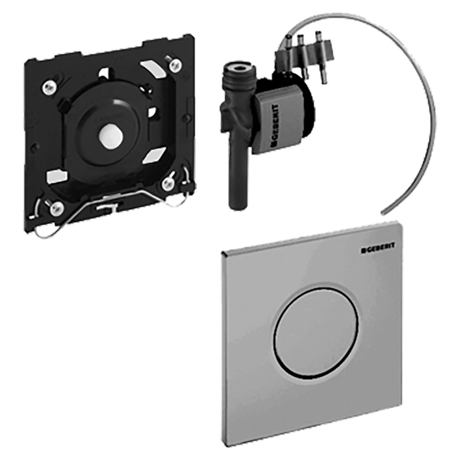 Commande d'urinoir  Typ 01 ronde
pour déclenchement manuel
soupape pneumatique
plaque de déclenchement
sans set de prémontage 814 119/144