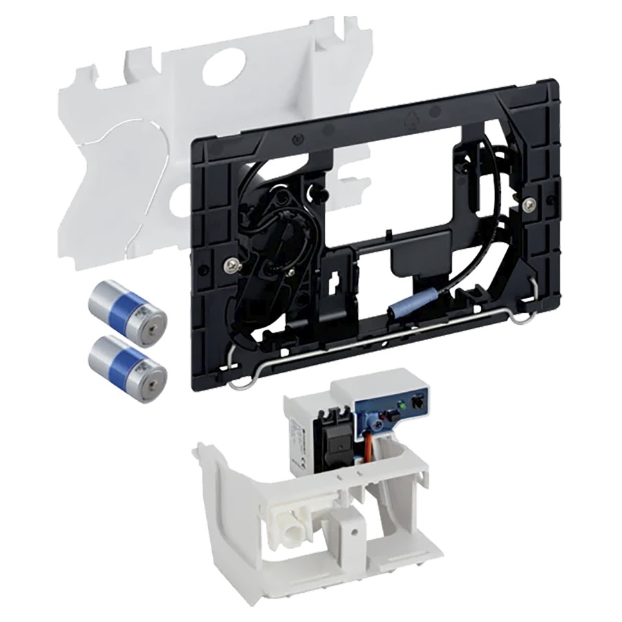 Commande de WC GEBERIT
à déclenchement électronique
du rinçage, alimentation par
pile, rinçage à 2 quantités
pour contacteur radio, sans
contacteur radio 814 162