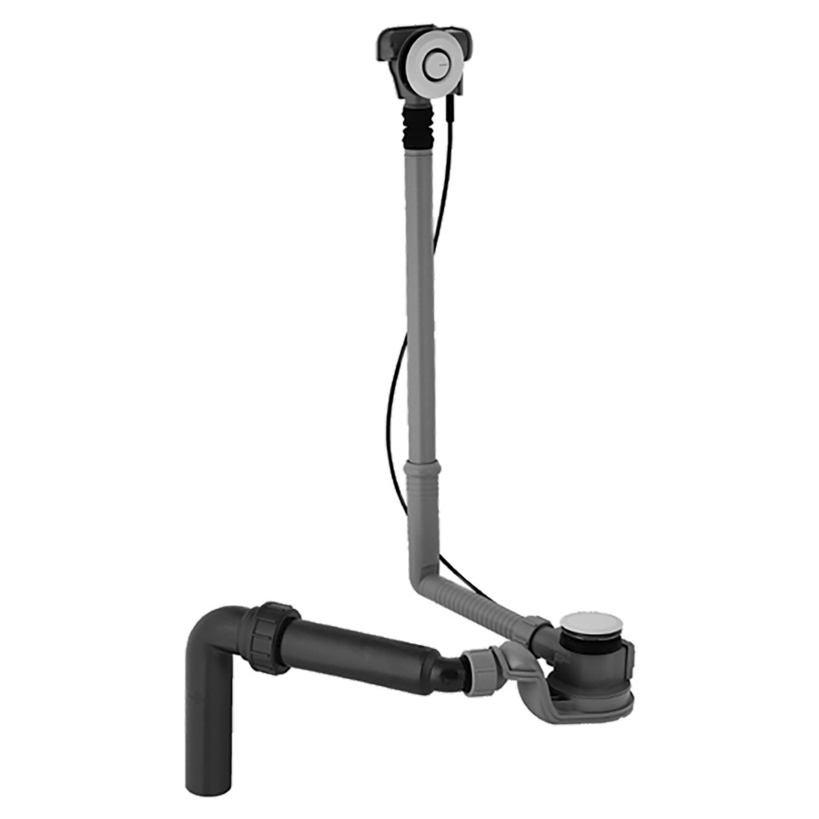 Vidage de baignoire PUSH-
CONTROL 50 HAUT, trou 52 mm
soupape d'écoulement en acier
inoxydable brillant, coude de
sortie 40/56 mm, aw 15-28 cm
hauteur 44-60 cm, déclenche-
ment par bouton poussoir
capacité d'écoulement 60 l/min