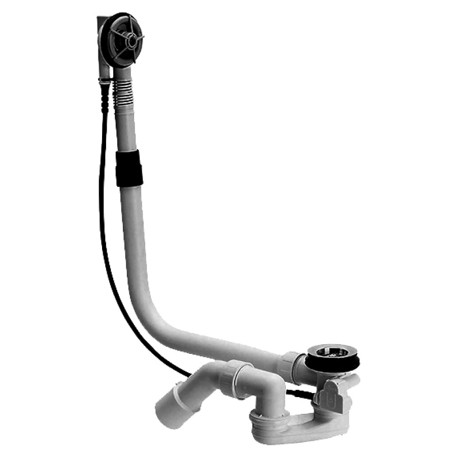 Vidage baign. MULTIPLEX
vidage excentrique 1 1/2"
siphon, câble 72,5 cm
aw 13-37 cm, hauteur 18-43 cm
coude d'écoulement 40/50 mm
pour baignoires spéciaux
capacité d'écoulement
52,2 l/min
rétrocompatible