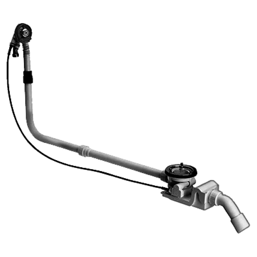 Vidage baign. ROTAPLEX TRIO
arrivée d'eau incorporée
vidage excentrique, siphon
câble 107 cm, aw 15-68 cm
hauteur 18-48 cm, pour
baignoires avec écoulement
D 90 mm, capacité
d'écoulement 75 l/min