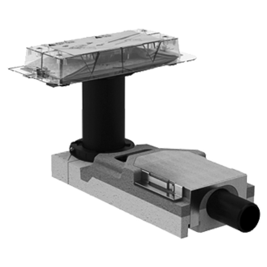 Set de prémontage GEBERIT
pour écoulements de douche CleanLine
pour hauteur de chape à l'éntrée
65-90 mm, D 40 mm