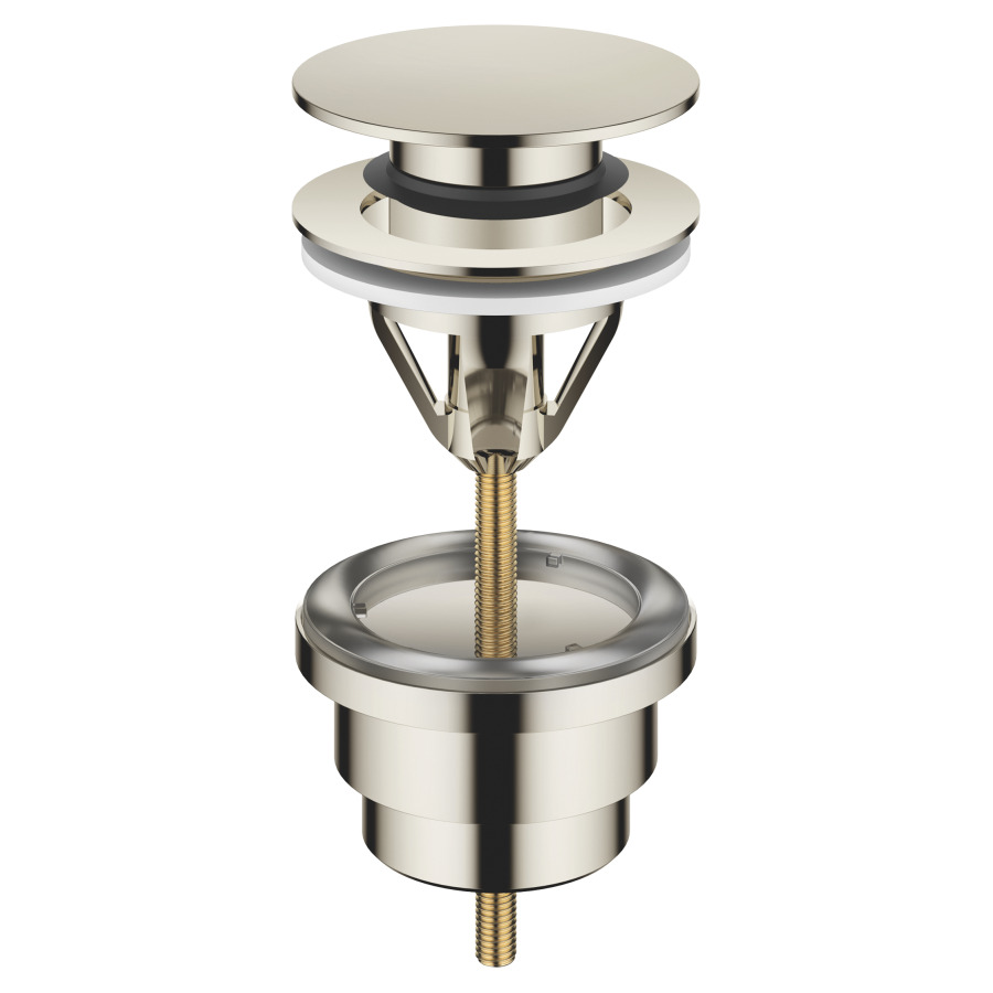 Vidage de lavabo MEM/DEQUE/
SELV/META 1 1/4"
avec fermeture à pression
pour lavabos avec trop-plein