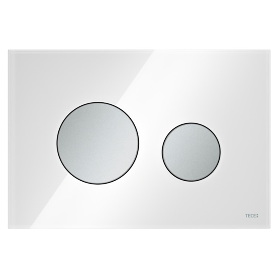 Plaque de déclenchement WC
TECEloop
verre, technique à deux
quantités, commande par devant
ou par dessus