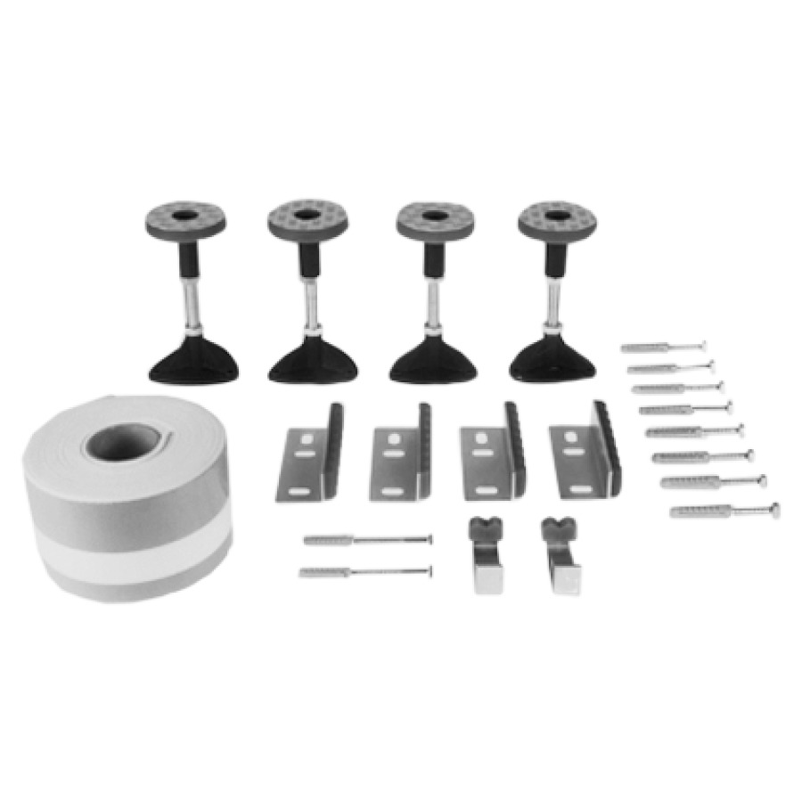 Set d'isolation STAUFFER
douche synthétique/acier
jusqu'à 120 x 120 cm
4 pieds de baignoire
4 rails muraux
1 profil de baignoire
2 fixations de baignoire
montage à 3 parois latérales
hauteur de montage 5 - 14 cm
pour exigences accrues
selon SIA 181