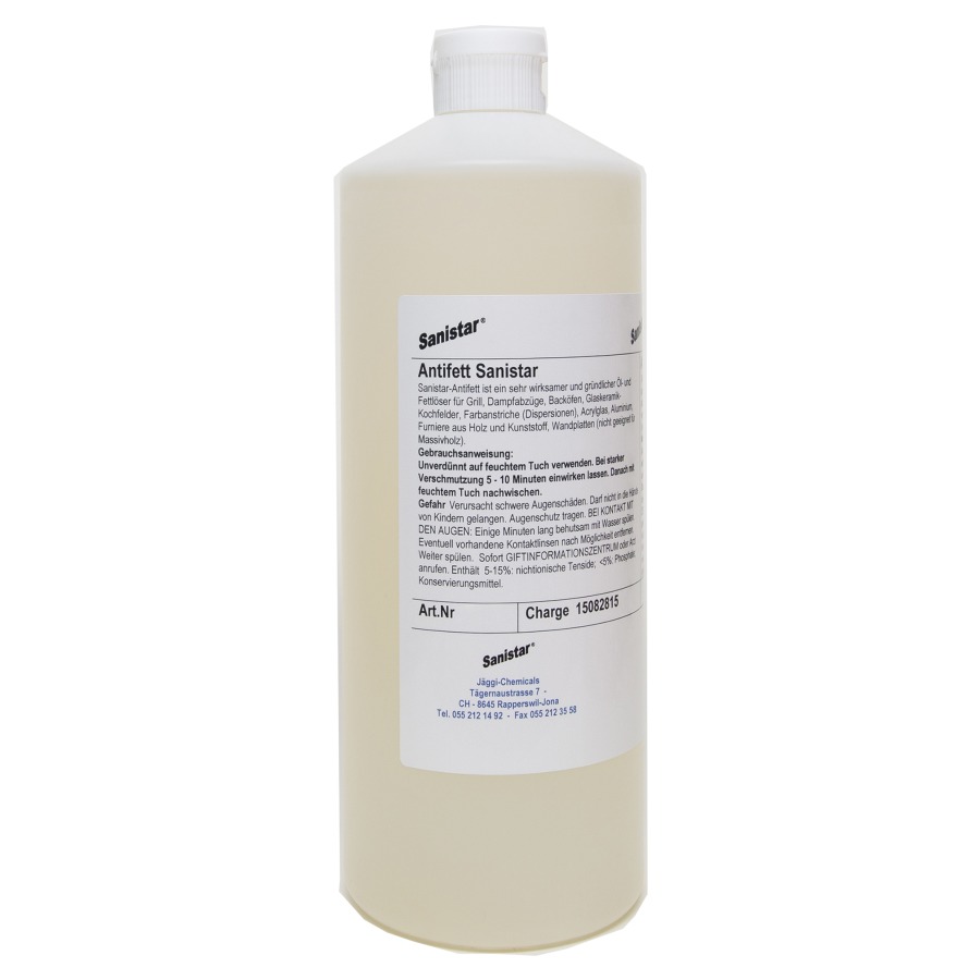 Produit de nettoyage SANISTAR
bidon de 10 litres
pour matière synthétique
appareils sanitaires
robinetterie
