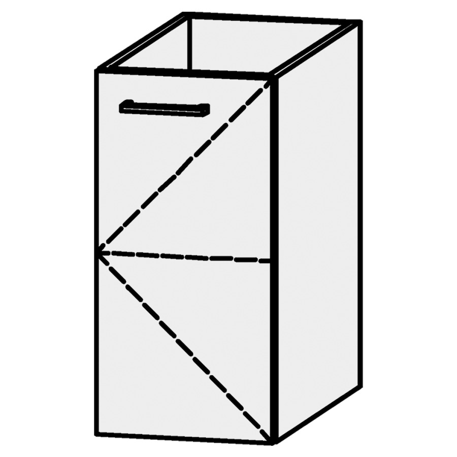 Élément inférieur
Serra Ritom
30 x 60,2 x 54,5 cm
élément avec 1 porte,
charnières à droite
1 rayon réglable
avec panneau arrière inférieur
porte avec Blumotion