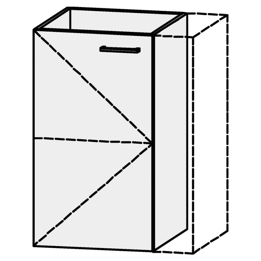 Élément inférieur
Serra Ritom
45-60 x 79,2 x 47,5 cm
élément avec 1 porte,
charnières à gauche
1 rayon réglable
sans panneau arrière
porte avec Blumotion