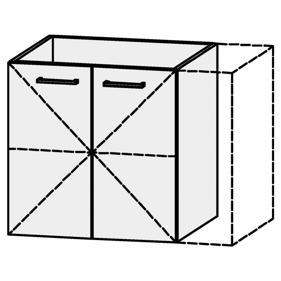 Élément inférieur
Serra Ritom
61-80 x 60,2 x 54,5 cm
élément avec 2 portes
1 rayon réglable,
avec découpe pour le siphon
sans panneau arrière
portes avec Blumotion