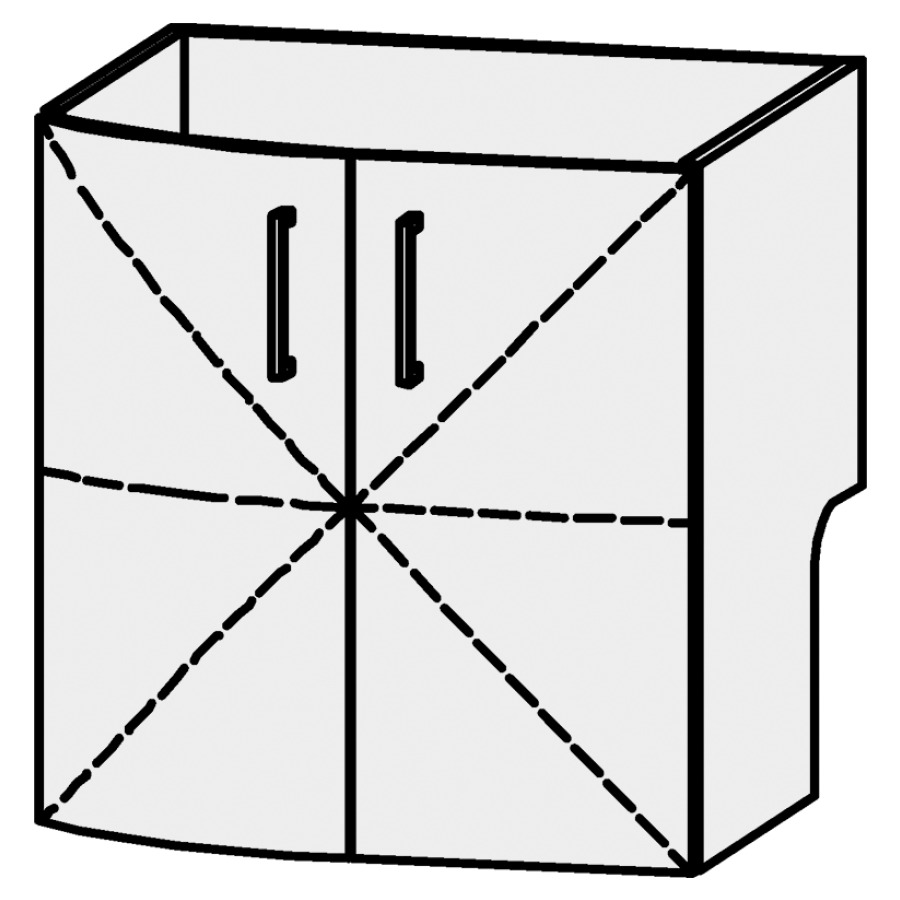 Élément inférieur
Serra Caldera
60 x 60,2 x 54,5 cm
élément avec 2 portes
1 rayon réglable,
avec découpe pour le siphon
avec panneau arrière
inférieur, décalé vers l`avant
arrondi à gauche
portes avec Blumotion