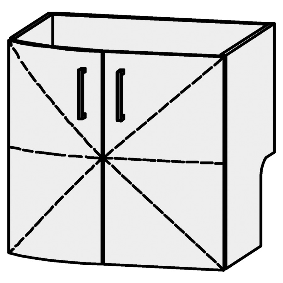 Élément inférieur
Serra Caldera
65 x 60,2 x 54,5 cm
élément avec 2 portes
1 rayon réglable,
avec découpe pour le siphon
avec panneau arrière
inférieur, décalé vers l`avant
arrondi à gauche
portes avec Blumotion