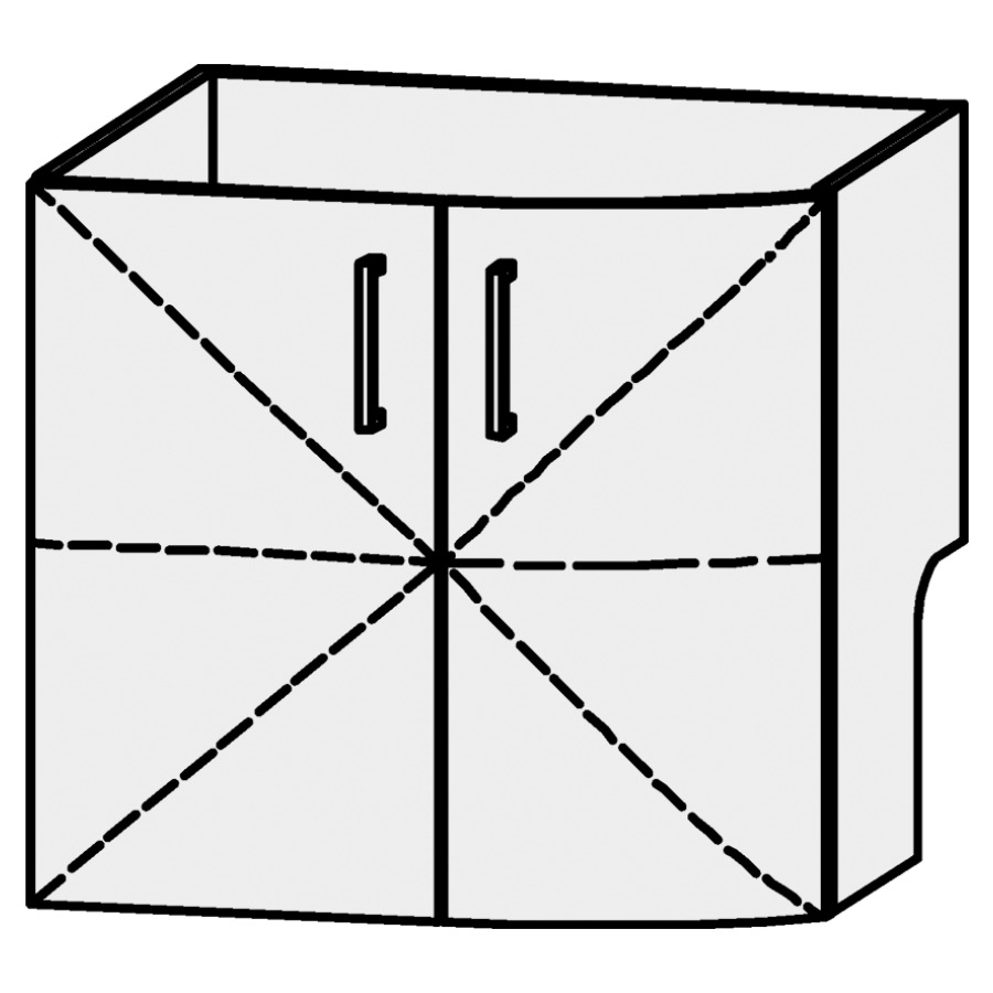 Élément inférieur
Serra Caldera
65 x 60,2 x 54,5 cm
élément avec 2 portes
1 rayon réglable,
avec découpe pour le siphon
avec panneau arrière
inférieur, décalé vers l`avant
arrondi à droite
portes avec Blumotion