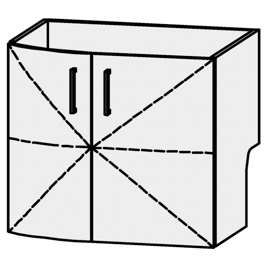 Élément inférieur
Serra Caldera
70 x 60,2 x 54,5 cm
élément avec 2 portes
1 rayon réglable,
avec découpe pour le siphon
avec panneau arrière
inférieur, décalé vers l`avant
arrondi à gauche
portes avec Blumotion