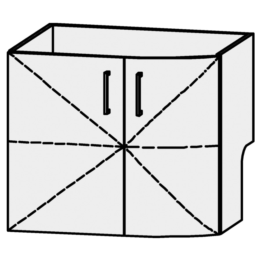 Élément inférieur
Serra Caldera
70 x 60,2 x 54,5 cm
élément avec 2 portes
1 rayon réglable,
avec découpe pour le siphon
avec panneau arrière
inférieur, décalé vers l`avant
arrondi à droite
portes avec Blumotion