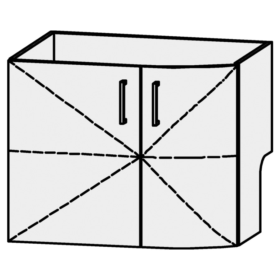 Élément inférieur
Serra Caldera
75 x 60,2 x 54,5 cm
élément avec 2 portes
1 rayon réglable,
avec découpe pour le siphon
avec panneau arrière
inférieur, décalé vers l`avant
arrondi à droite
portes avec Blumotion