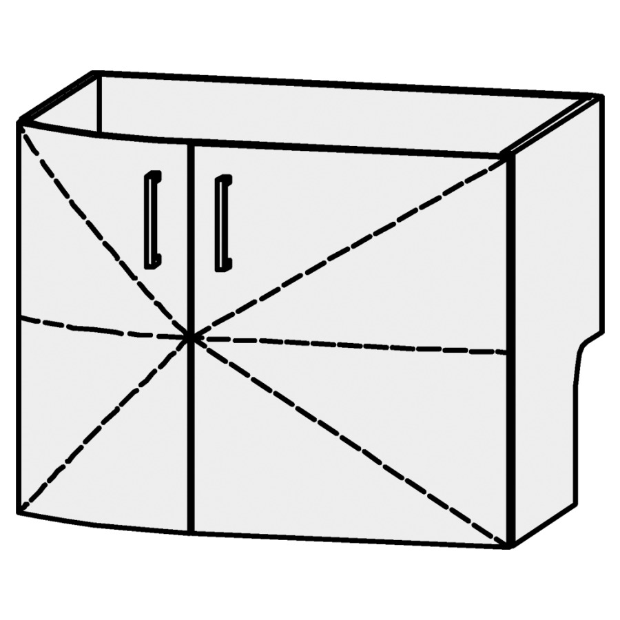 Élément inférieur
Serra Caldera
80 x 60,2 x 54,5 cm
élément avec 2 portes
1 rayon réglable,
avec découpe pour le siphon
avec panneau arrière
inférieur, décalé vers l`avant
arrondi à gauche
portes avec Blumotion