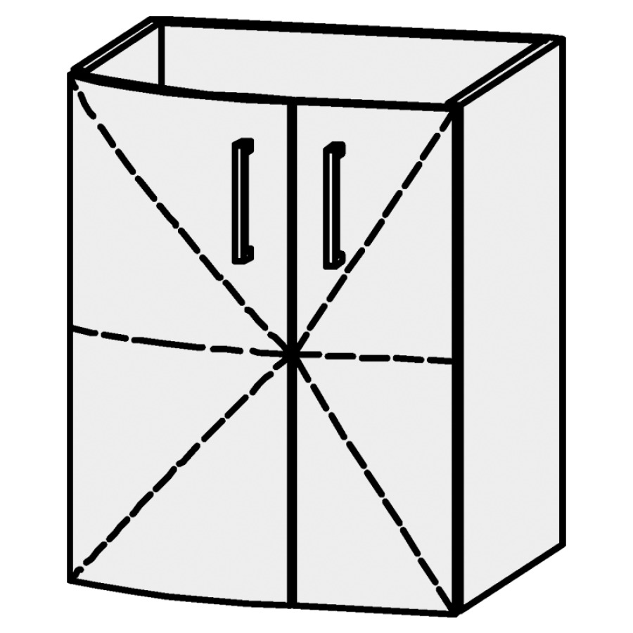 Élément inférieur
Serra Caldera
50 x 60,2 x 48 cm
élément avec 2 portes
1 rayon réglable,
avec découpe pour le siphon
sans panneau arrière
arrondi à gauche
portes avec Blumotion