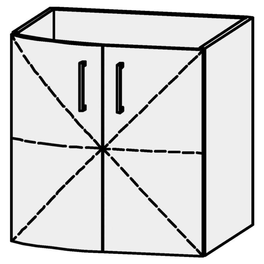 Élément inférieur
Serra Caldera
60 x 60,2 x 54,5 cm
élément avec 2 portes
1 rayon réglable,
avec découpe pour le siphon
sans panneau arrière
arrondi à gauche
portes avec Blumotion