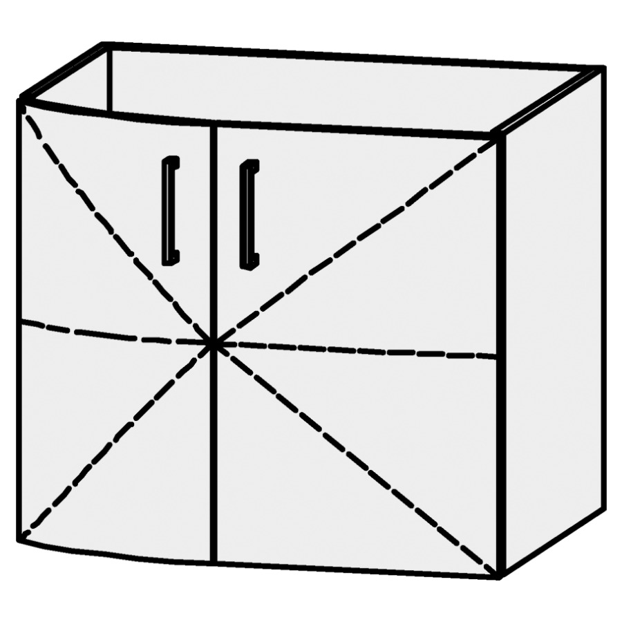 Élément inférieur
Serra Caldera
70 x 60,2 x 54,5 cm
élément avec 2 portes
1 rayon réglable,
avec découpe pour le siphon
sans panneau arrière
arrondi à gauche
portes avec Blumotion