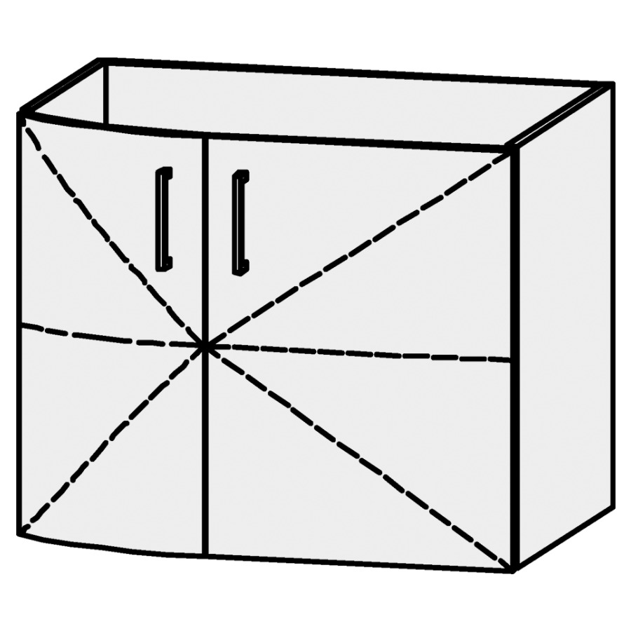 Élément inférieur
Serra Caldera
75 x 60,2 x 54,5 cm
élément avec 2 portes
1 rayon réglable,
avec découpe pour le siphon
sans panneau arrière
arrondi à gauche
portes avec Blumotion
