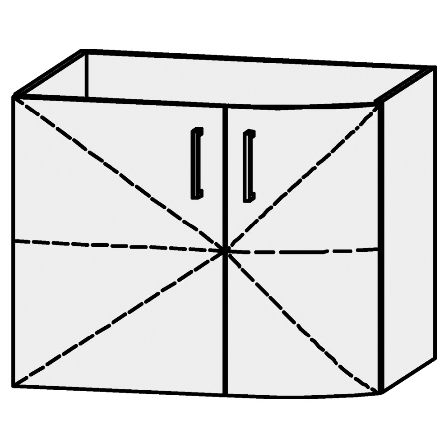 Élément inférieur
Serra Caldera
75 x 60,2 x 54,5 cm
élément avec 2 portes
1 rayon réglable,
avec découpe pour le siphon
sans panneau arrière
arrondi à droite
portes avec Blumotion