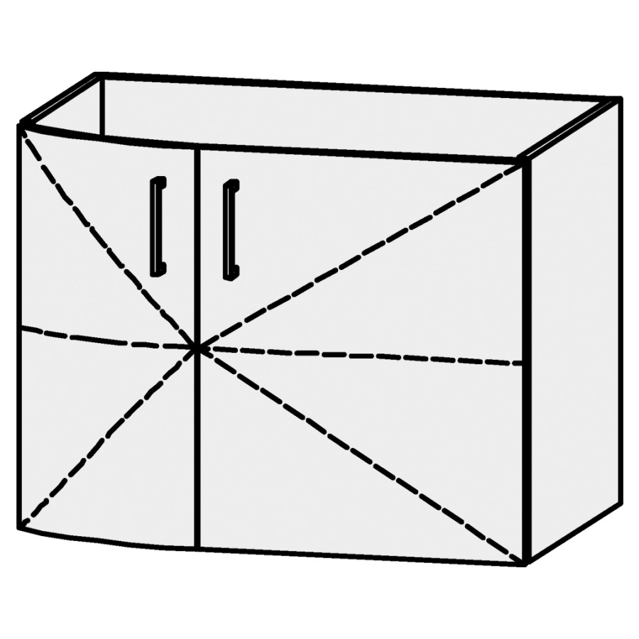 Élément inférieur
Serra Caldera
80 x 60,2 x 54,5 cm
élément avec 2 portes
1 rayon réglable,
avec découpe pour le siphon
sans panneau arrière
arrondi à gauche
portes avec Blumotion