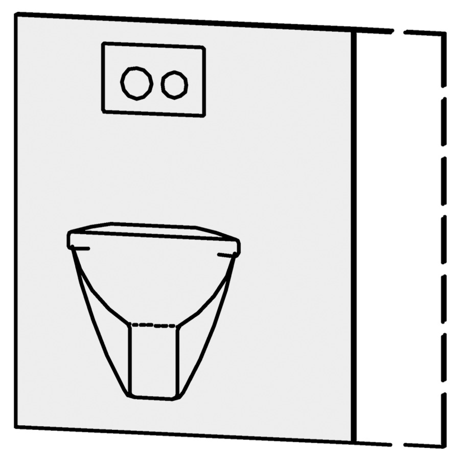 Revêtement WC Serra
71-90 x 85,2 x 1,6 cm
avec découpe pour le WC
et pour la plaque de
déclenchement Omega
axe à définir
resistant à l`eau