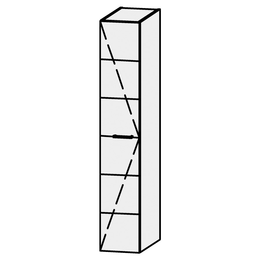 Armoire haute Serra
30 x 170 x 58 cm
élément avec 1 porte,
charnières à gauche
porte avec Blumotion
5 rayons réglables