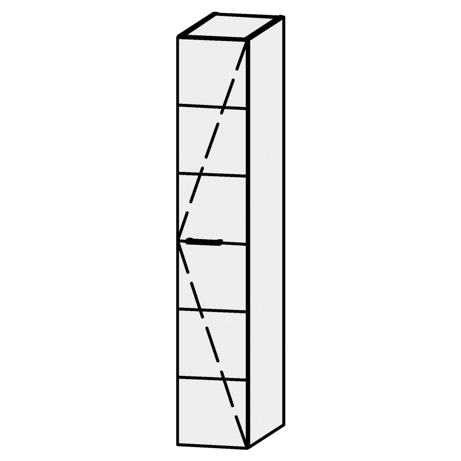 Armoire haute Serra
30 x 170 x 58 cm
élément avec 1 porte,
charnières à droite
porte avec Blumotion
5 rayons réglables